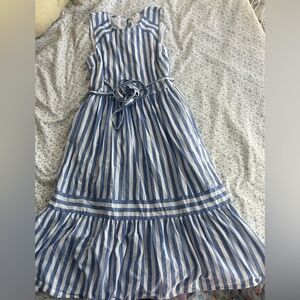 Blue and White Striped Dress
